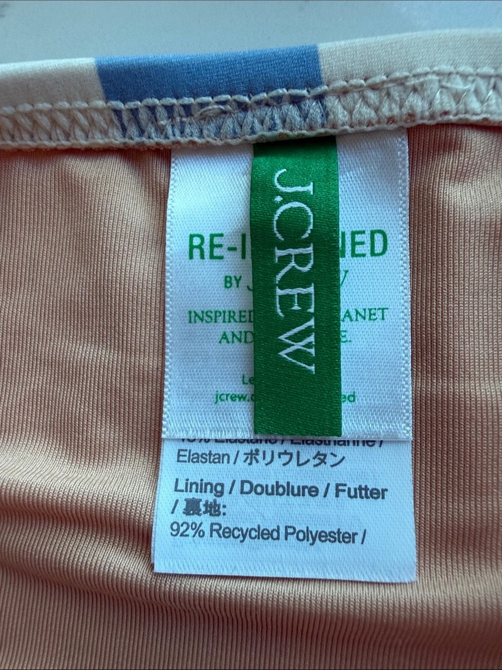 J Crew Blue White Fairfax Stripe Bikini Top & High-rise bottoms Size Small